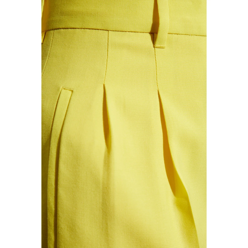 PS By Paul Smith Wollen broek met vouw Yellow Dames