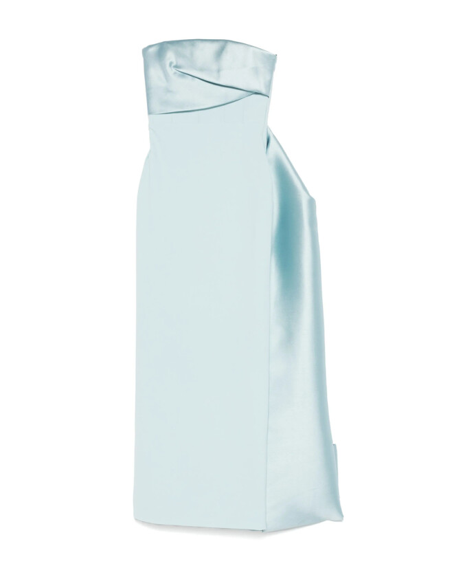 robe-bleu-glace-drapee-plissee