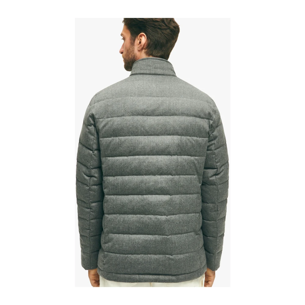 Brooks Brothers Grijze wollen dons puffer blazer Gray Heren