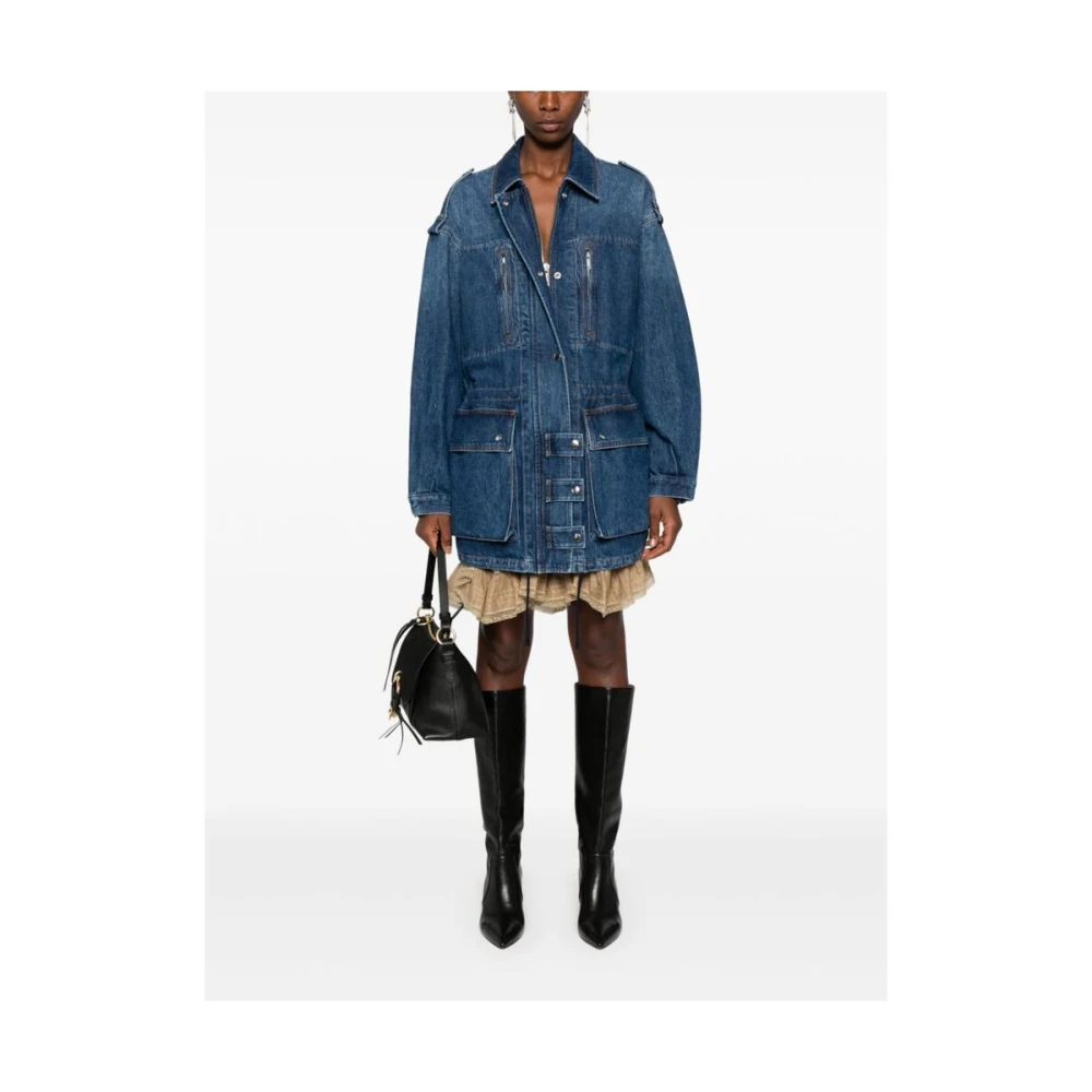 Isabel Marant Étoile Denim jack met spread kraag Blue Dames