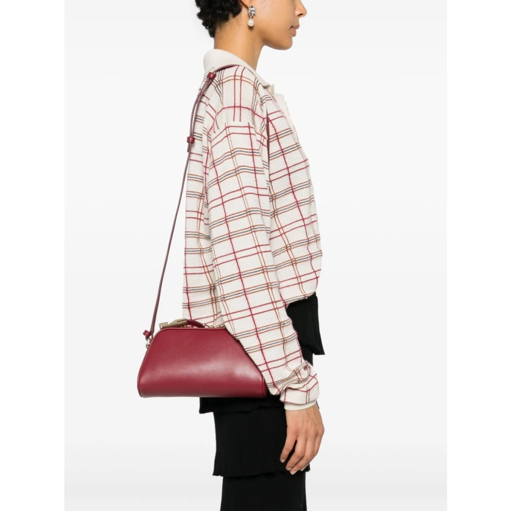 Furla Rode leren trapeze schoudertas Red Dames