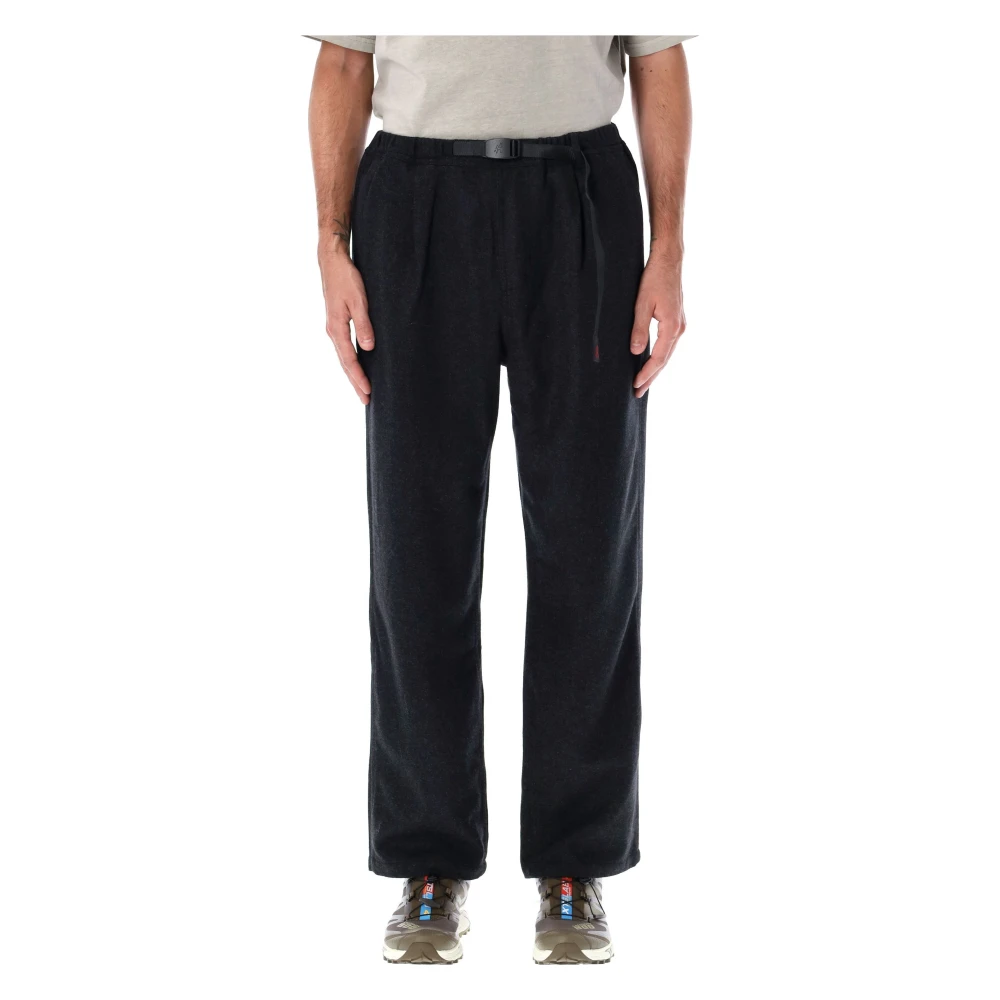 Gramicci Houtskoolwol Relaxte Geplooide Broek Blue Heren