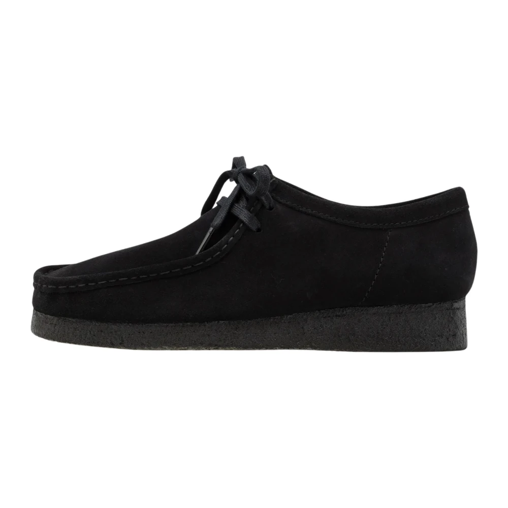 Clarks Men's Black Laced Shoes, 12 Uk, Wallabee Suede