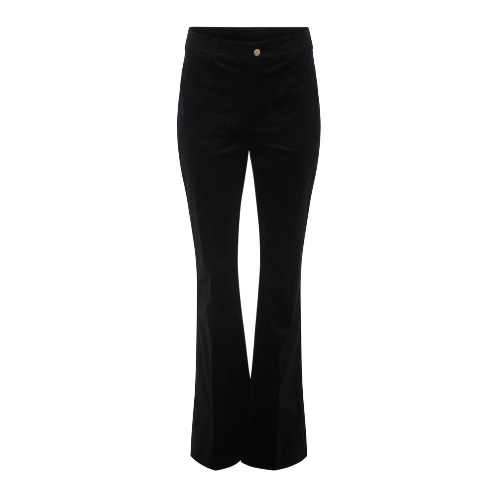 Heartmade Flare Fit Hoge Taille Chino`s Black Dames