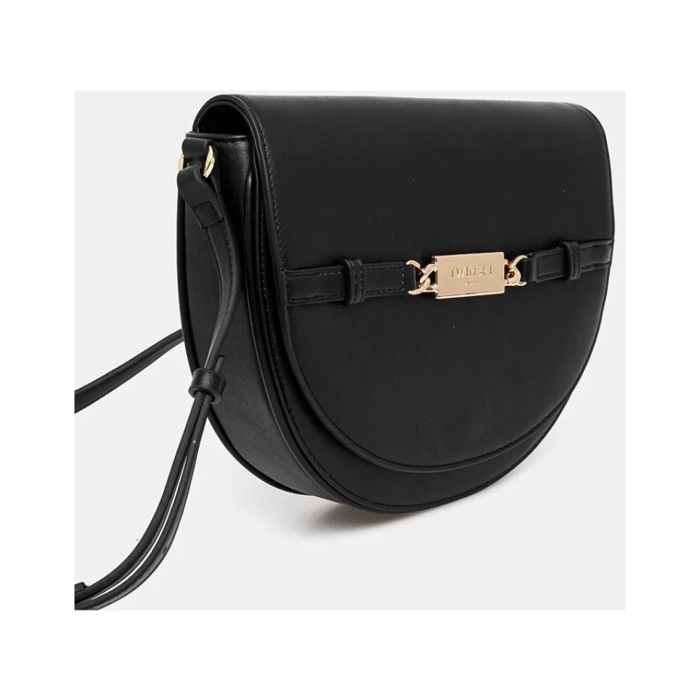 Twinset Schoudertas met logoplaat Black Dames