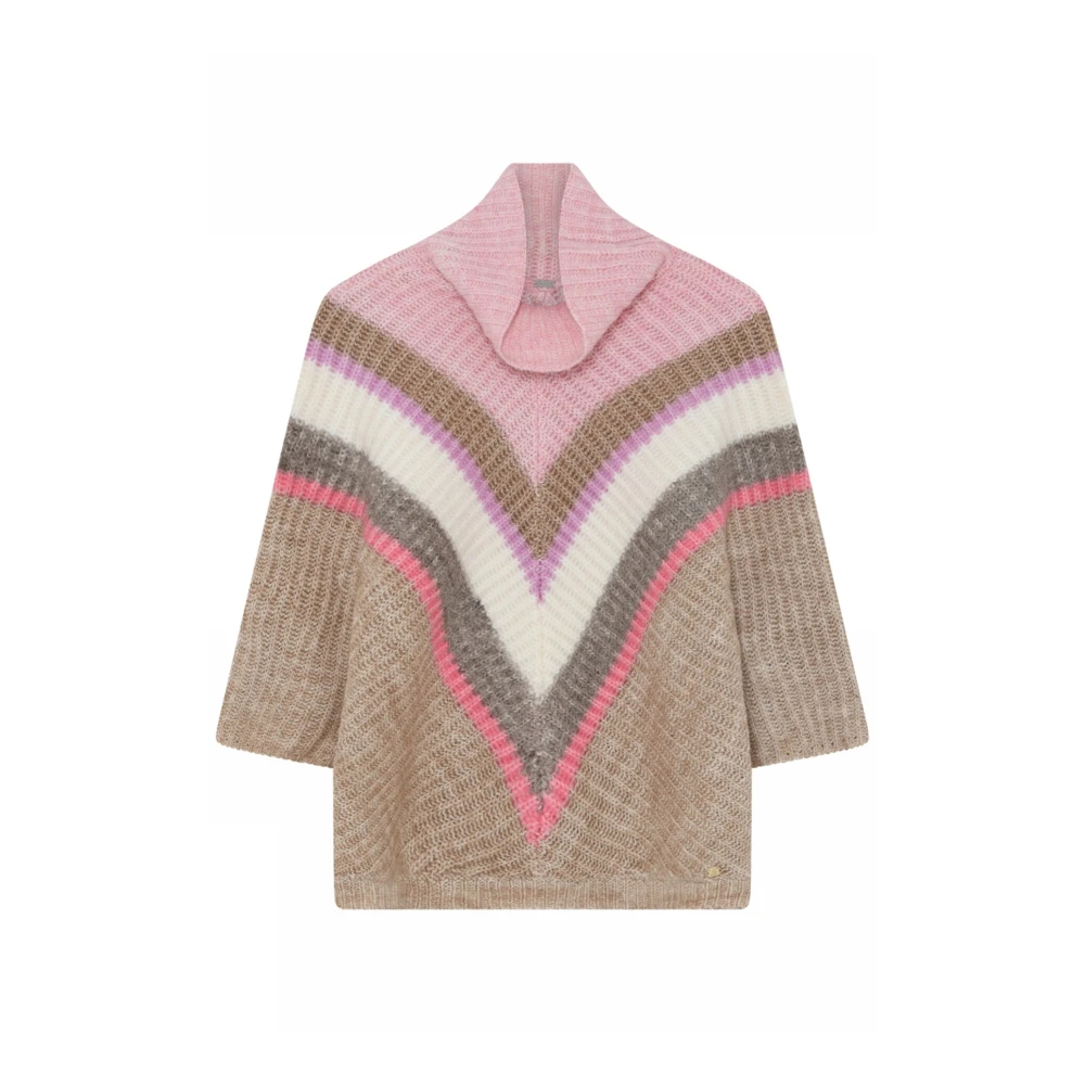 Gustav Roll Neck Cape Knit met Glimmer Multicolor Dames
