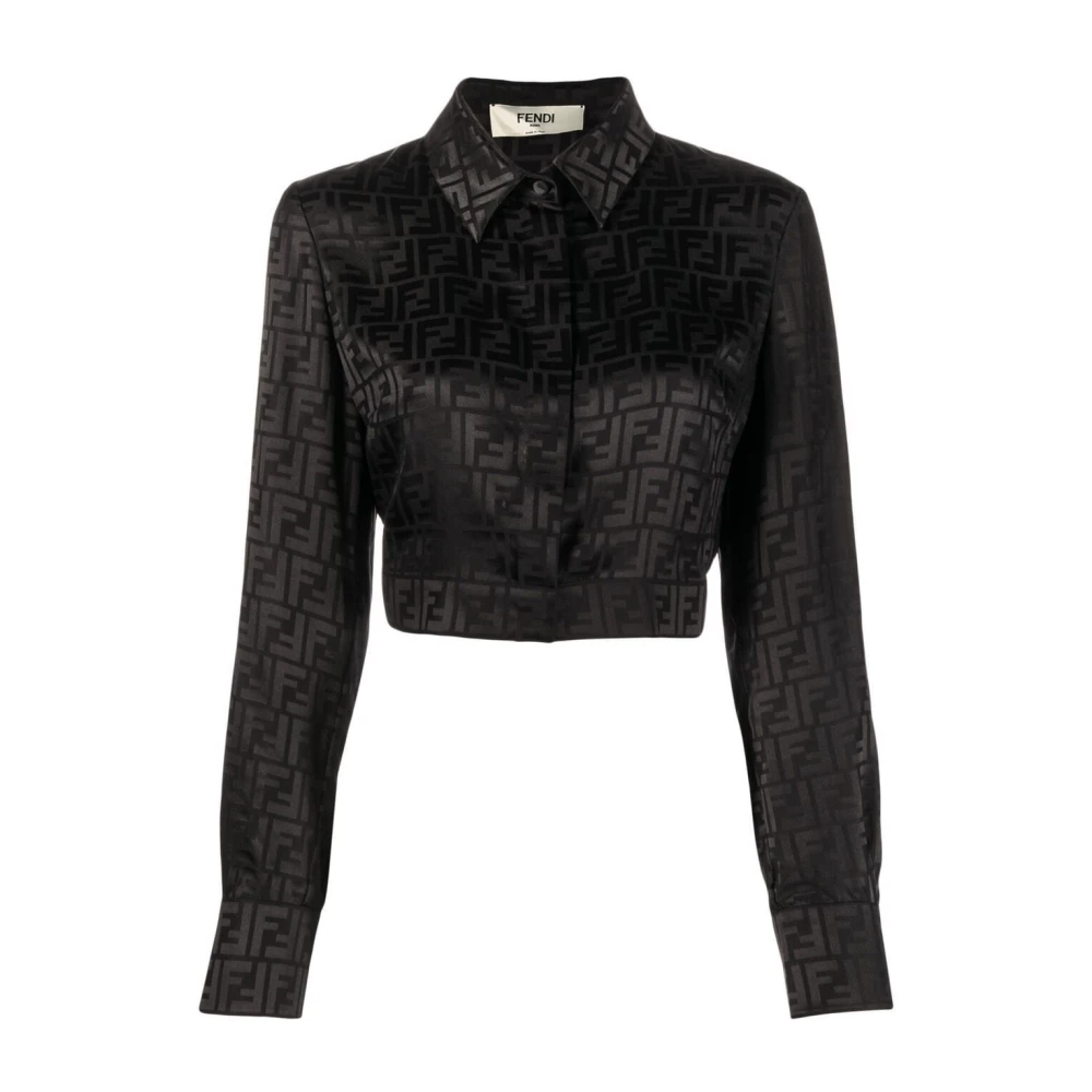 Fendi Zwarte Crepe Shirt Black Dames