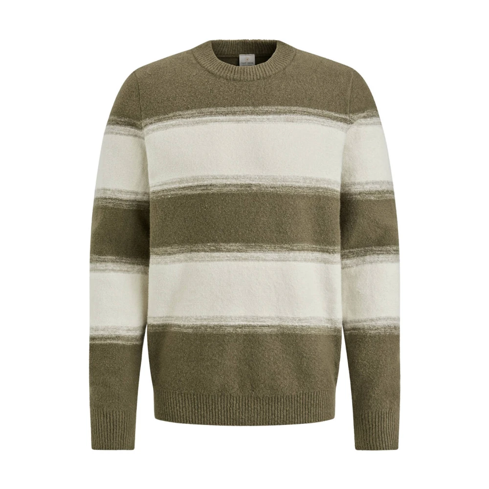 Cast Iron Katoenmix Crewneck Pullover Green Heren