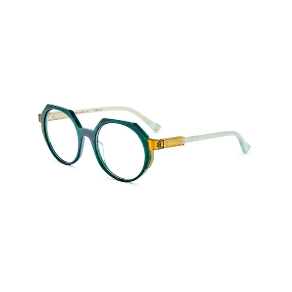 Etnia Barcelona Groene ronde bril met gele accent Green Dames