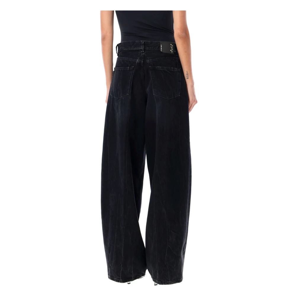 Haikure Zwarte Wide-Leg Denim Jeans Black Dames