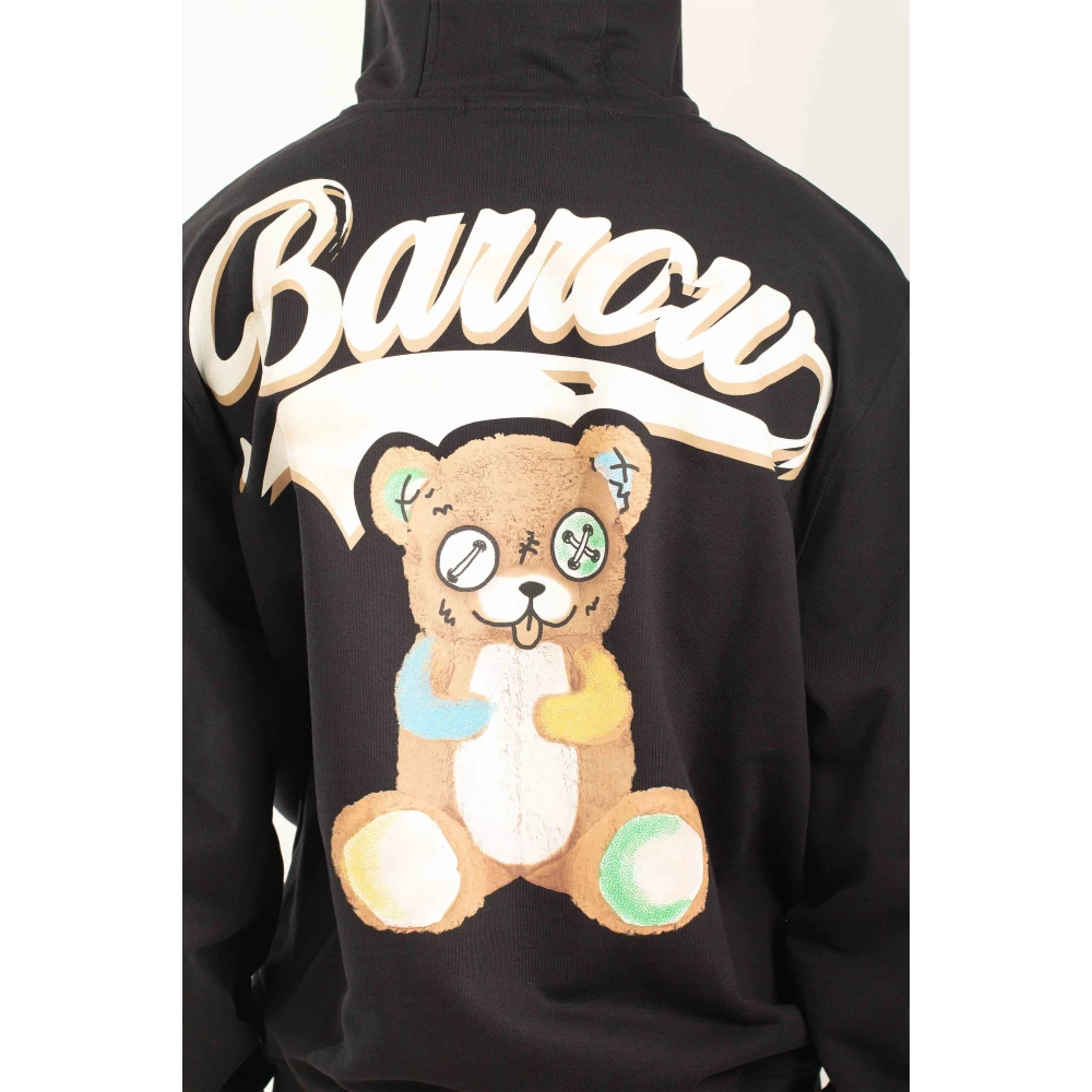 Barrow Bear Back Print Hoodie Black Heren