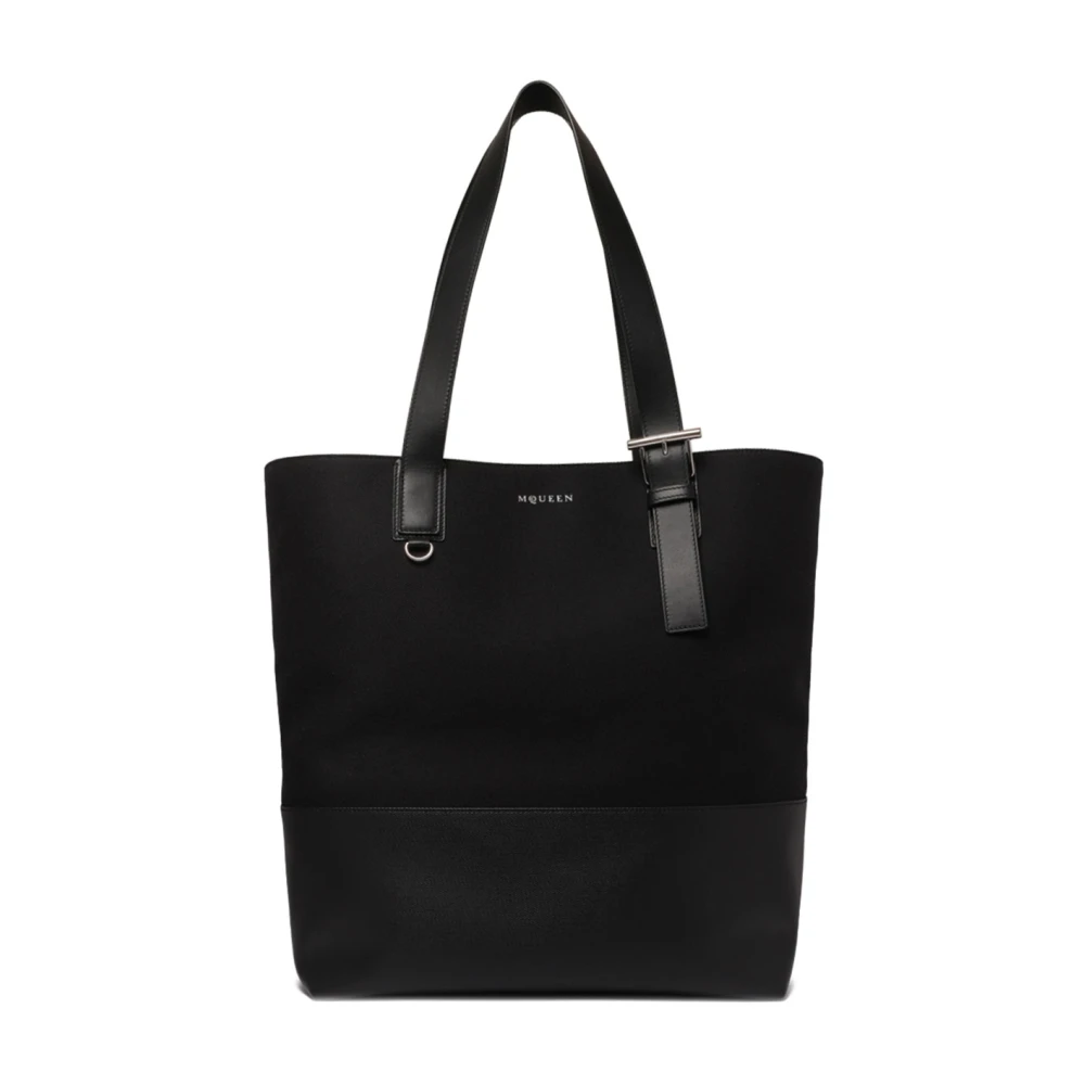 Alexander Mcqueen Men's Black Shopping Bags, One Size, T-Bar Shopper Bag