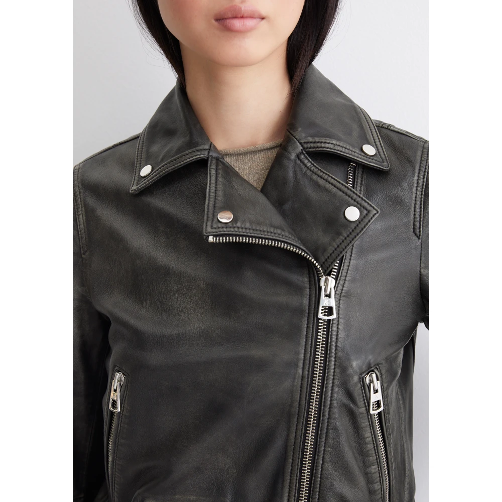 Marc O'Polo Biker leren jas regular Black Dames