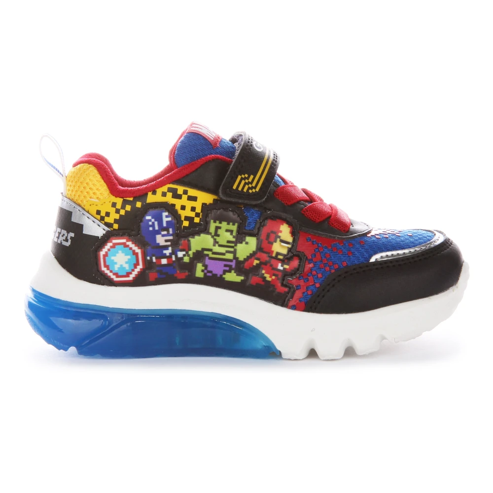 Geox Unisex Kids Multicolor Kids Sneakers, 32 Eu, Avengers Pixel Sole Light-Up Trainers