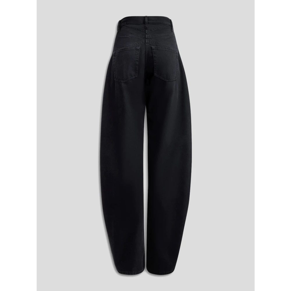 Alaïa Denim Ronde Broek in Katoen Black Dames