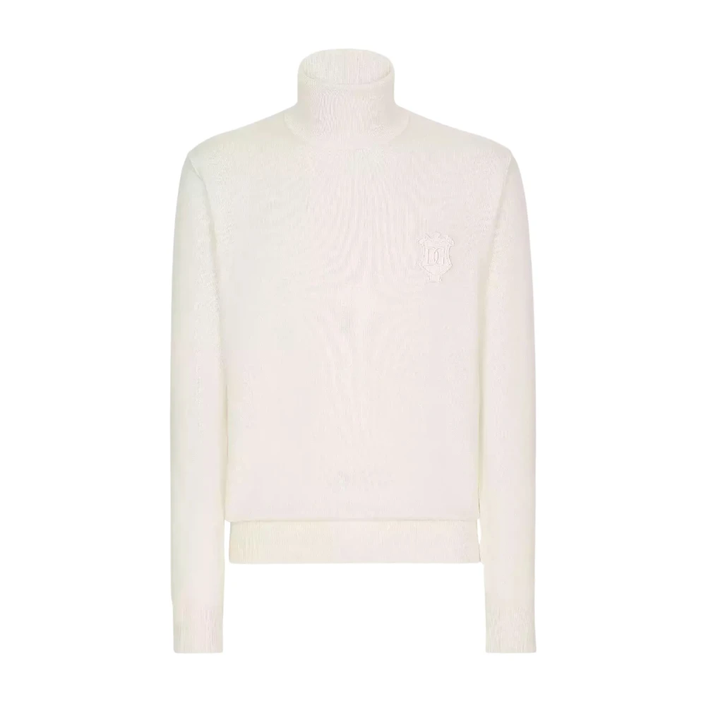 Dolce & Gabbana Men's White Wool Turtleneck Jumper - Turtlenecks - L - Knitwear
