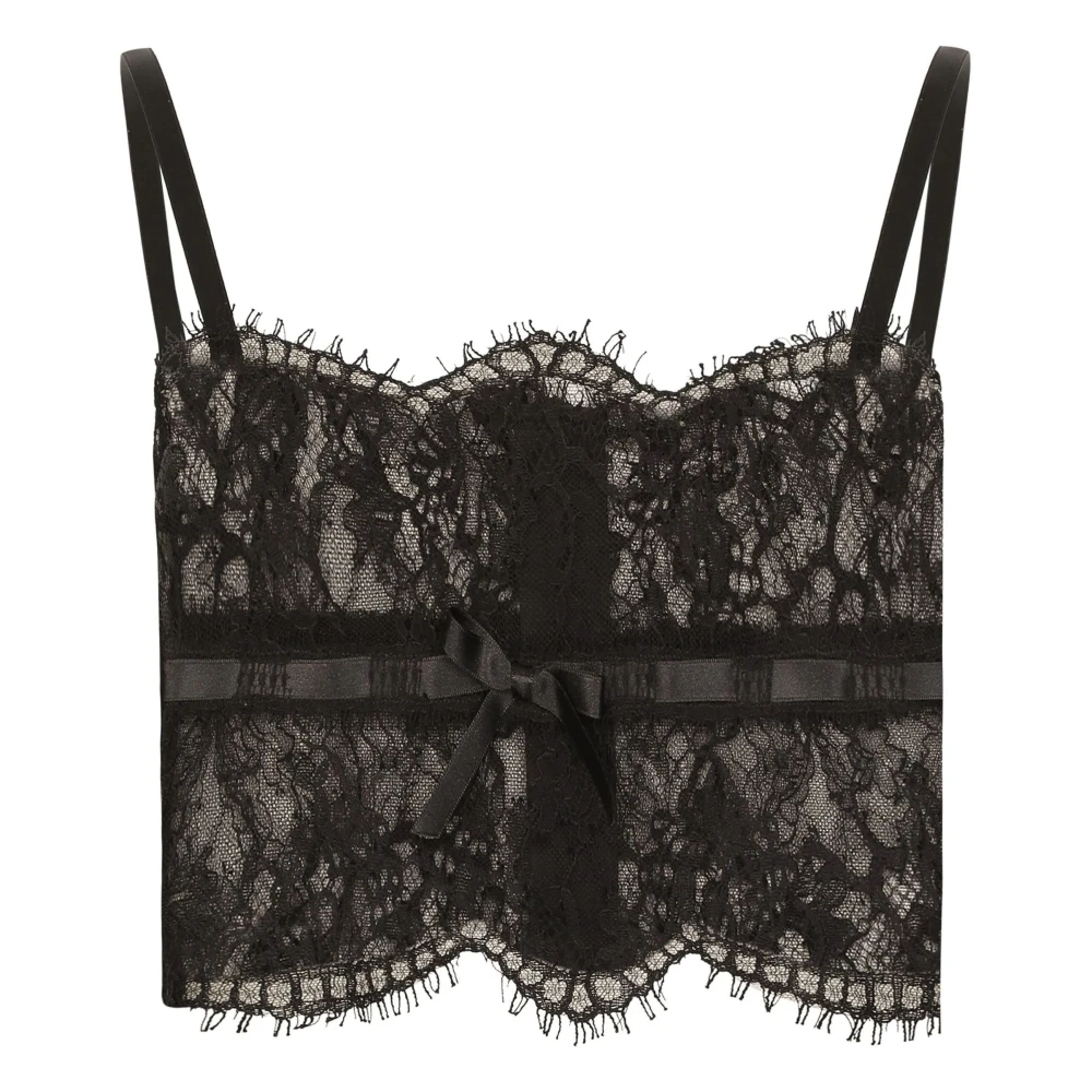 Dolce & Gabbana Luxe Mouwloze Top in Zwart Black Dames