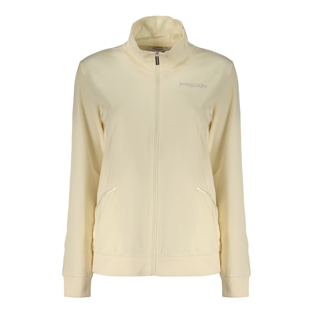 Freddy Women's Beige Zip-Throughs, S, Long-Sleeved Sweatshirt
