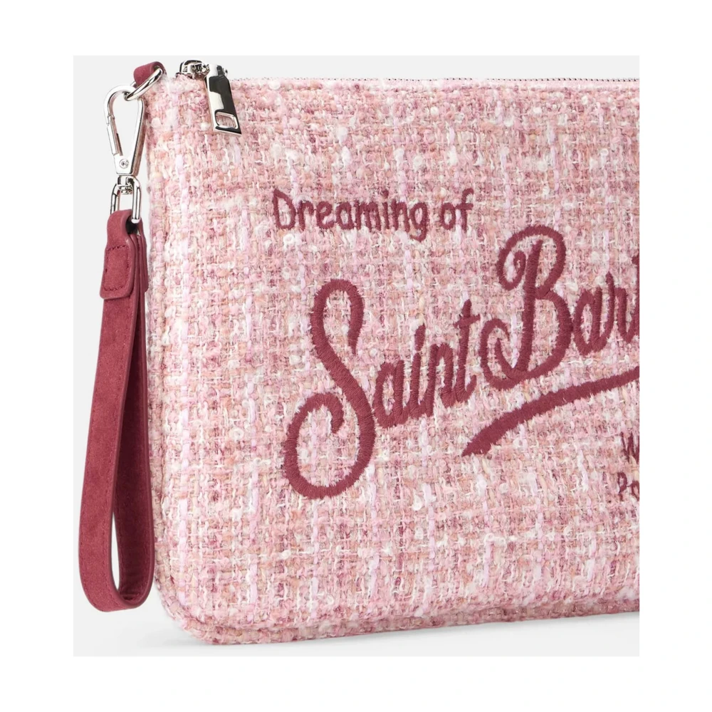 Saint Barth Parisienne Tweed Roze Clutch Tas Pink Dames