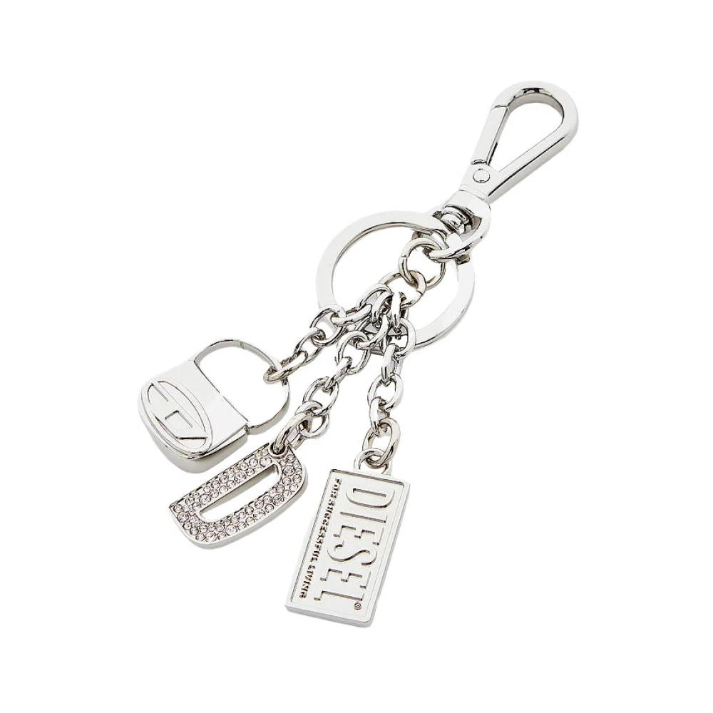 Diesel Argento Donna - Portachiavi In Metallo Con Charm Logo - Charm E Portachiavi Uni - Immagine 4