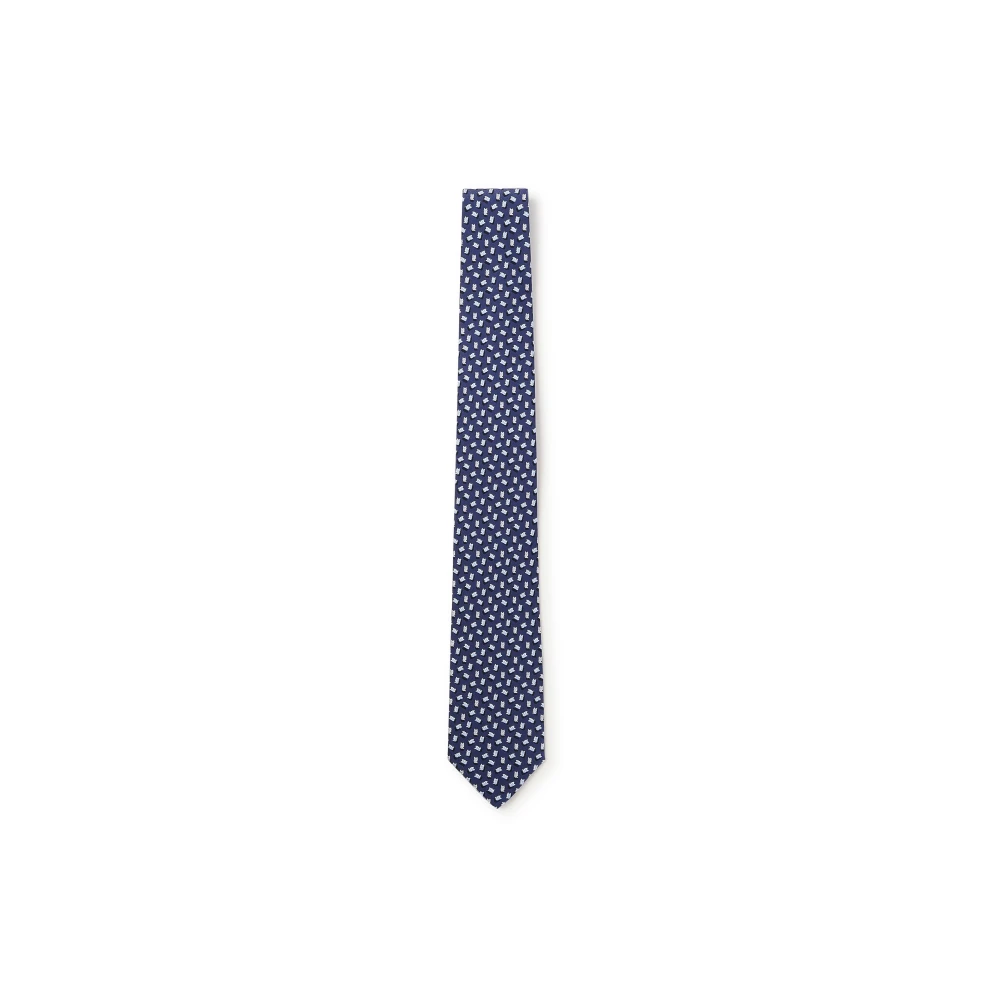 Salvatore Ferragamo Elegante Zijden Stropdassen Collectie Blue Heren