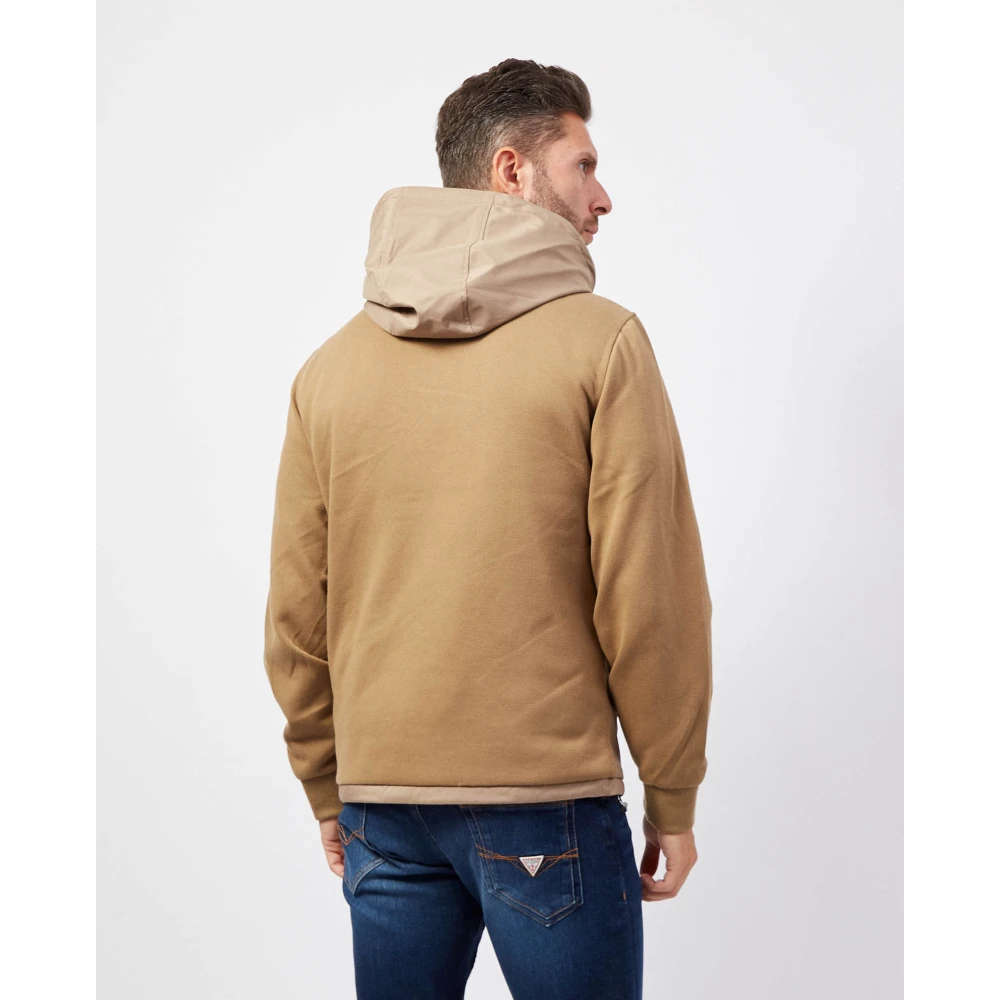 Guess Beige Winddichte Hoodie Jas Beige Heren