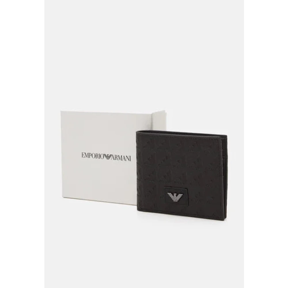 Emporio Armani Zwarte Portemonnee met Muntvak Black Heren