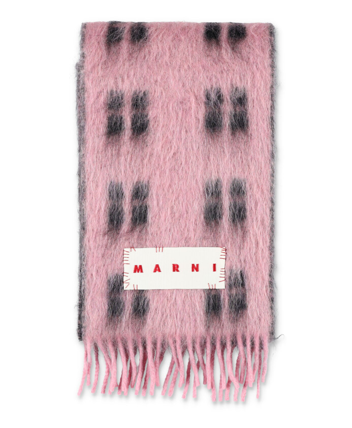 echarpe-rose-multi-carreaux-bords-franges