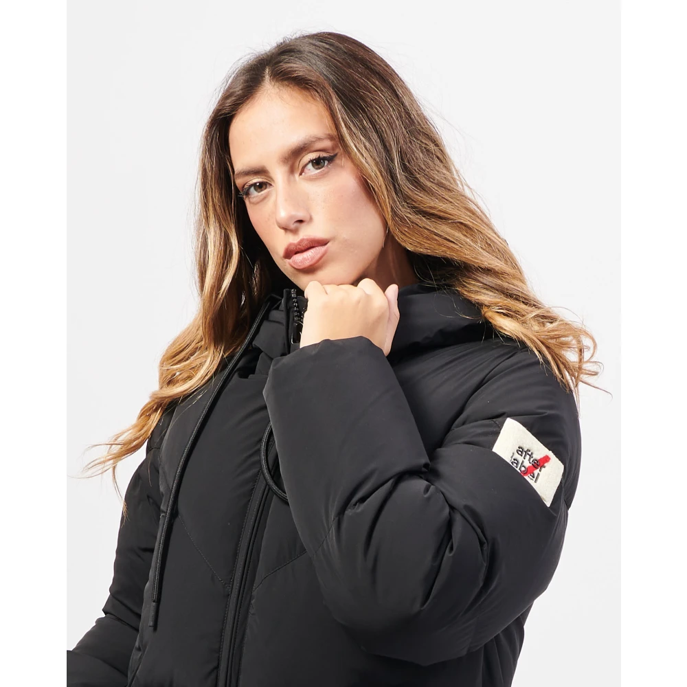 Afterlabel Zwarte Stretch Nylon Pufferjas Black Dames