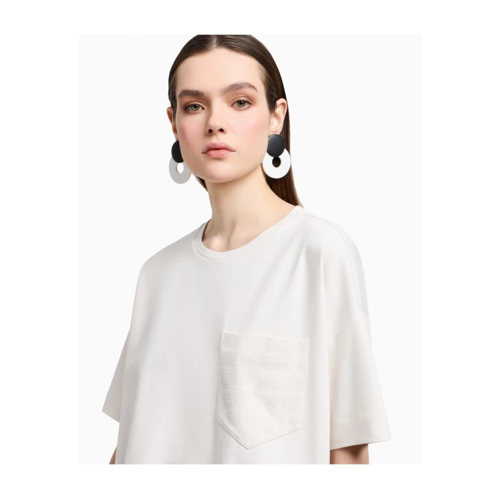 Emporio Armani Stijlvolle Sweatshirts en Hoodies Collectie White Dames