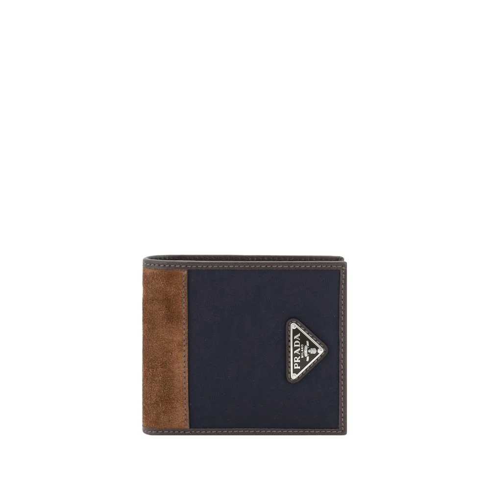 Prada Men's Blue Wallets & Cardholders, One Size, Leather Wallet With Card Slots