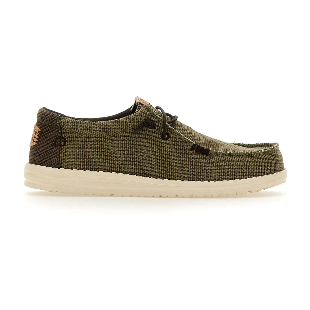 Hey Dude Green Wally Braided Moccasins - Male - Laced Shoes - 8 Uk - Shoes