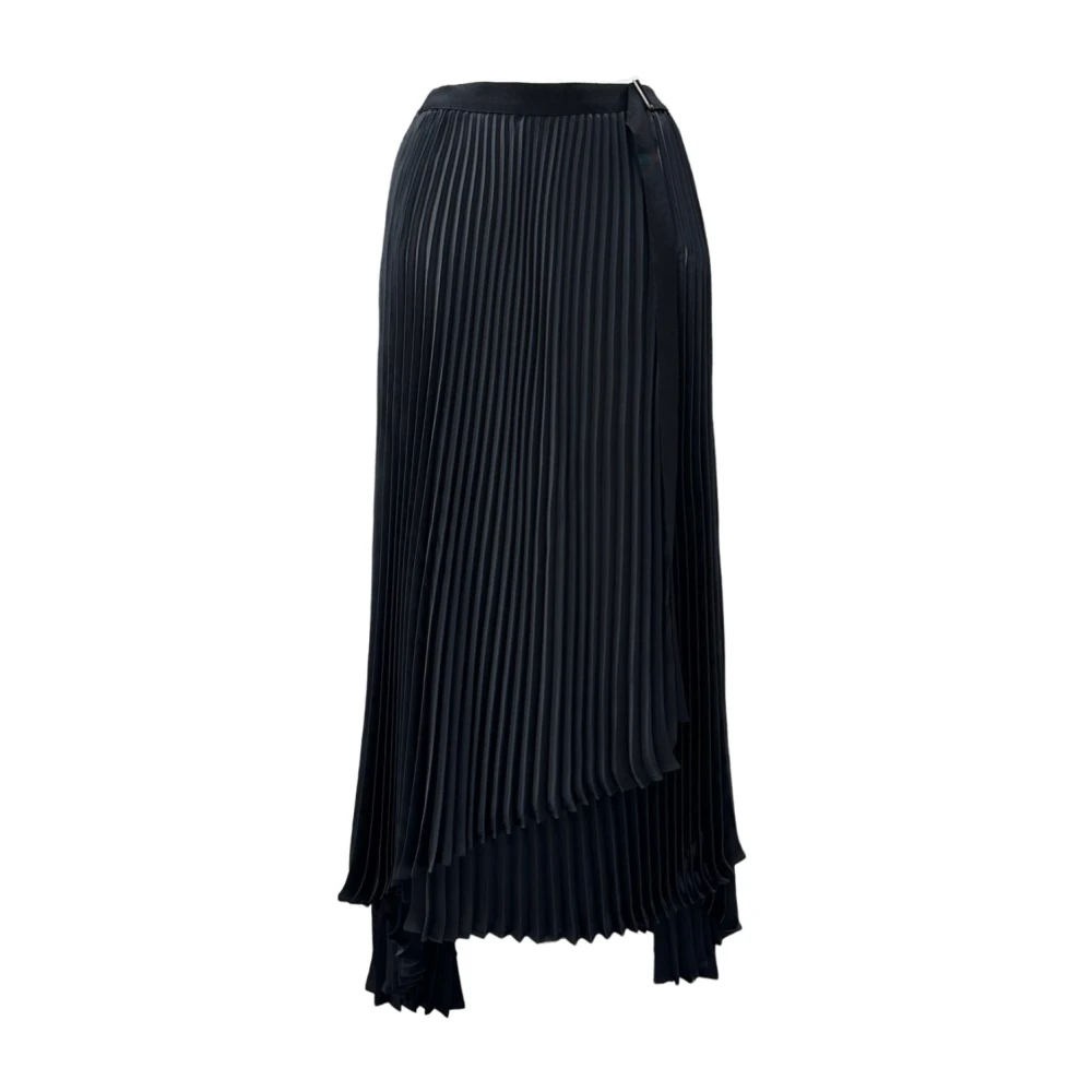 Lis Lareida Geplooide Maxi Rok in Rockstijl Black Dames