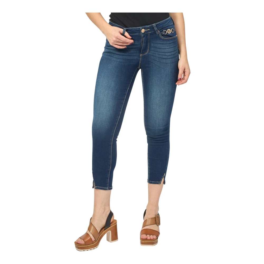 Fracomina Blauwe Cropped Push-Up Jeans Blue Dames