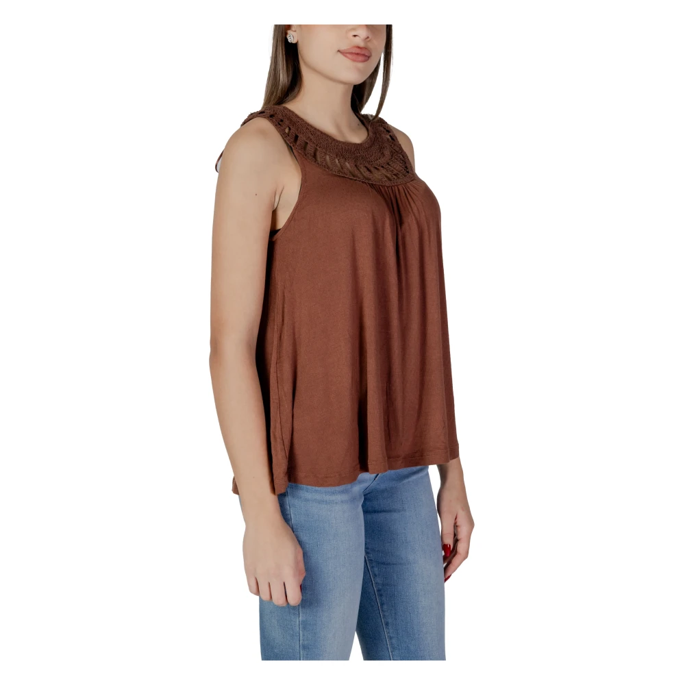 b.Young Lente Zomer Dames T-Shirts en Canvas Brown Dames