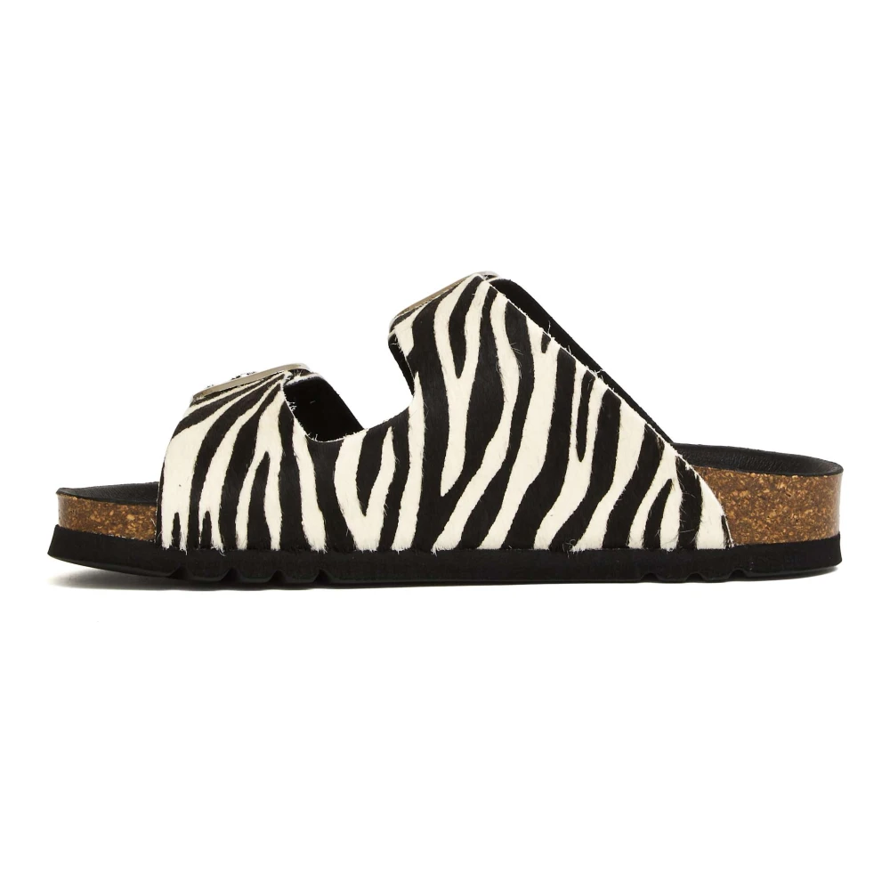 Scholl Ciabatta doppia fascia cavallino zebrato