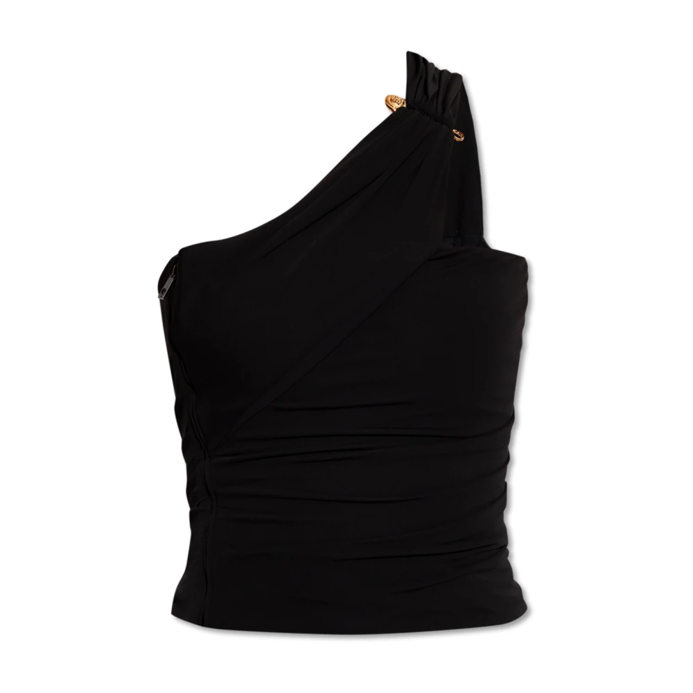 Versace Black Sleeveless Tops, Female, Xs, Top With Bare Shoulder