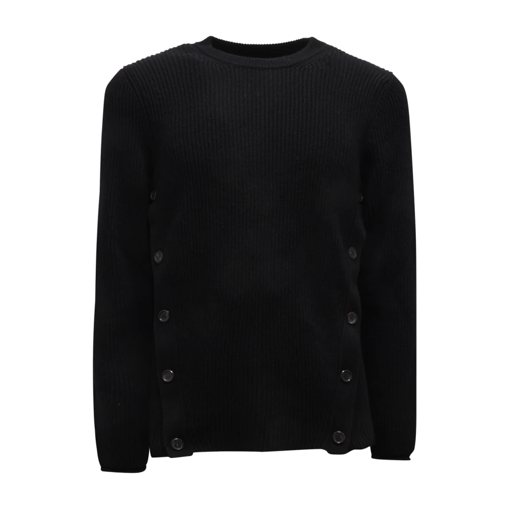 Moschino Men's Black Round-Neck Knitwear, S, Maglione Couture Wool Jumper