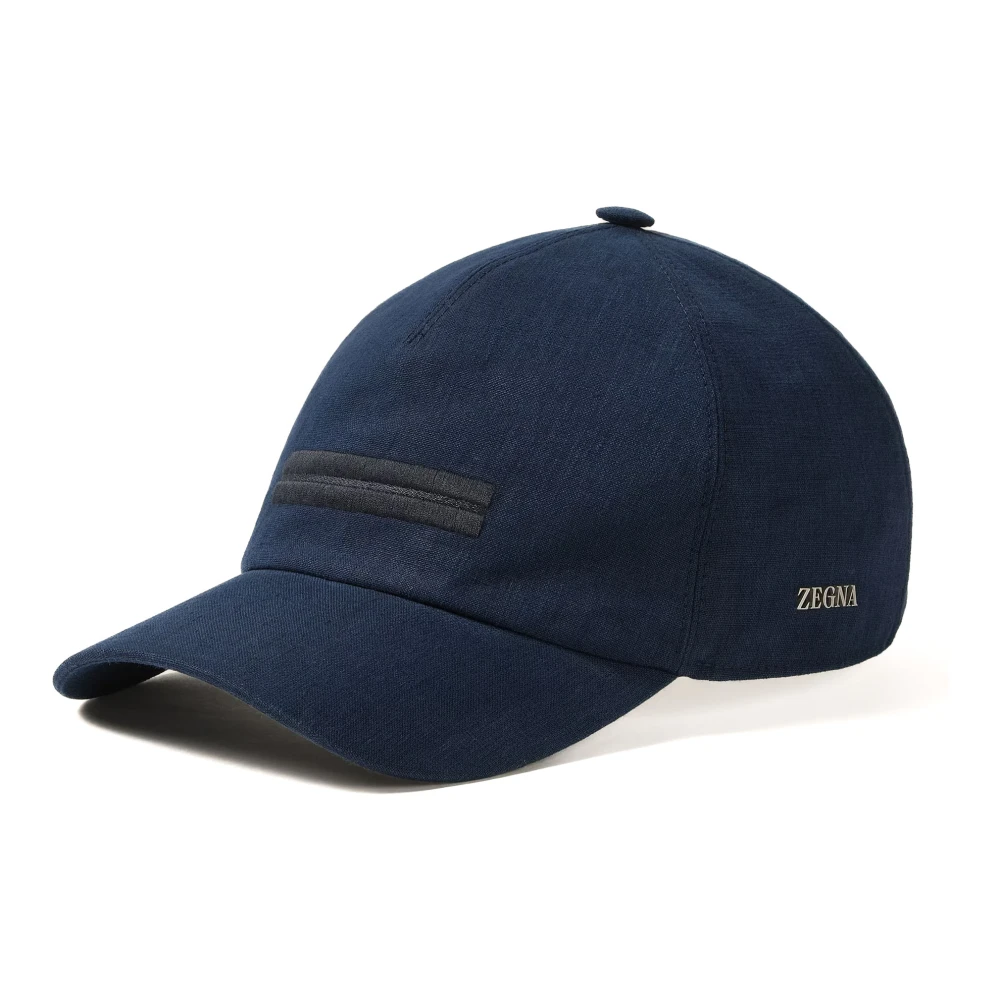 Zegna Blue Hats & Caps, Male, L, Oasi Lino Baseball Cap