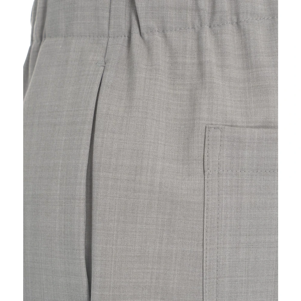Semicouture Luxe Grijze Bermuda's Elastische Tailleband Gray Dames
