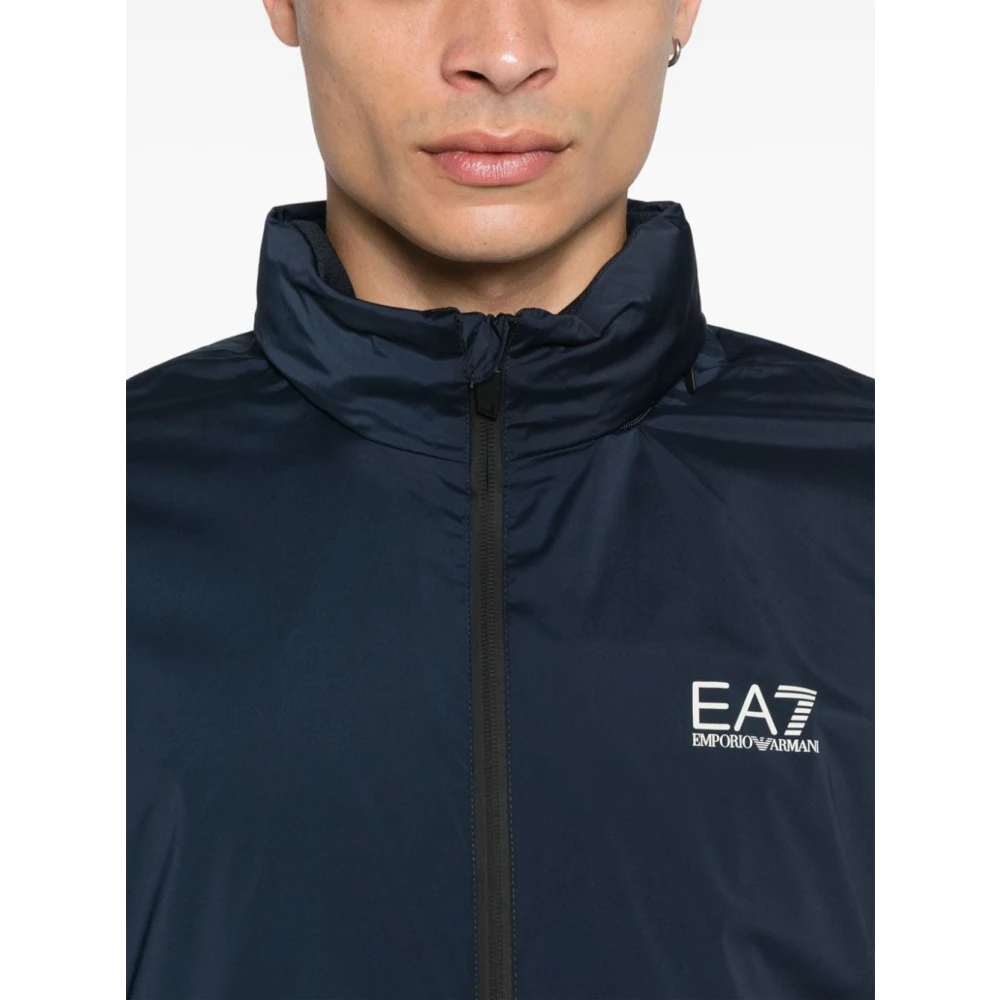 Emporio Armani EA7 Navy Blauwe Lichtgewicht Ritsjas Blue Heren