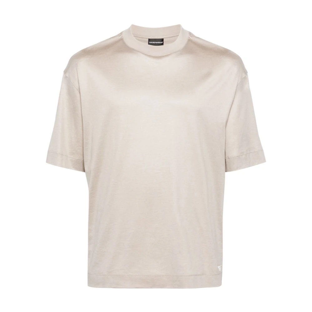 Emporio Armani Jersey Texture Logo T-shirts Polos Beige Heren