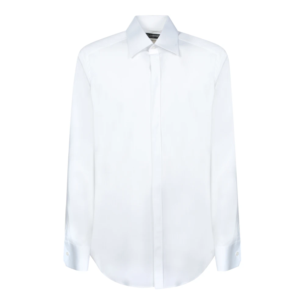 Dolce & Gabbana Men's White Formal Shirts, Xl, Dress Shirt With Italian Collar