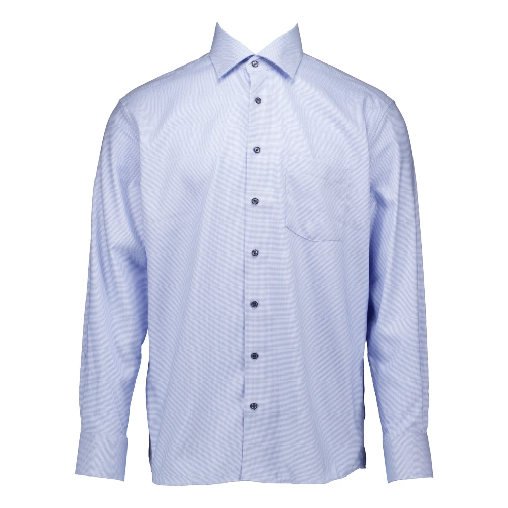Eterna Lichtblauw Overhemd Lange Mouw Blue Heren