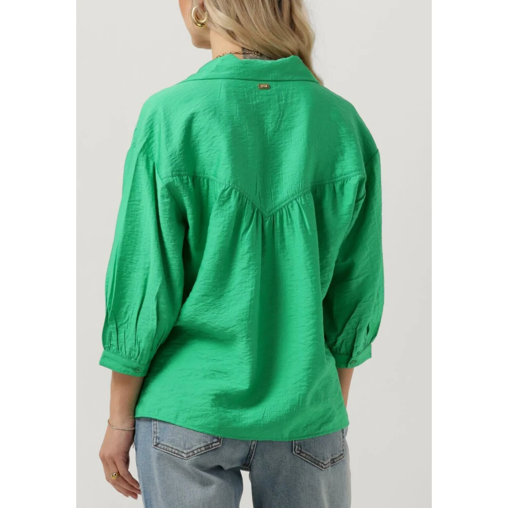 Pom Amsterdam Groene Violet Blouse Elegant Trendy Look Green Dames