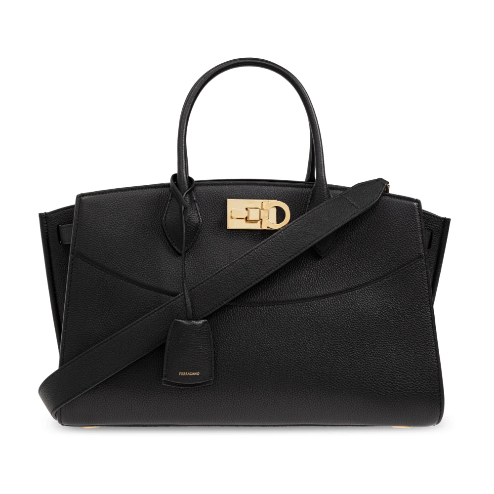 Ferragamo Women's Black Shoulder Bag Noth-South Hobo Large - Handbags - One Size - Bags