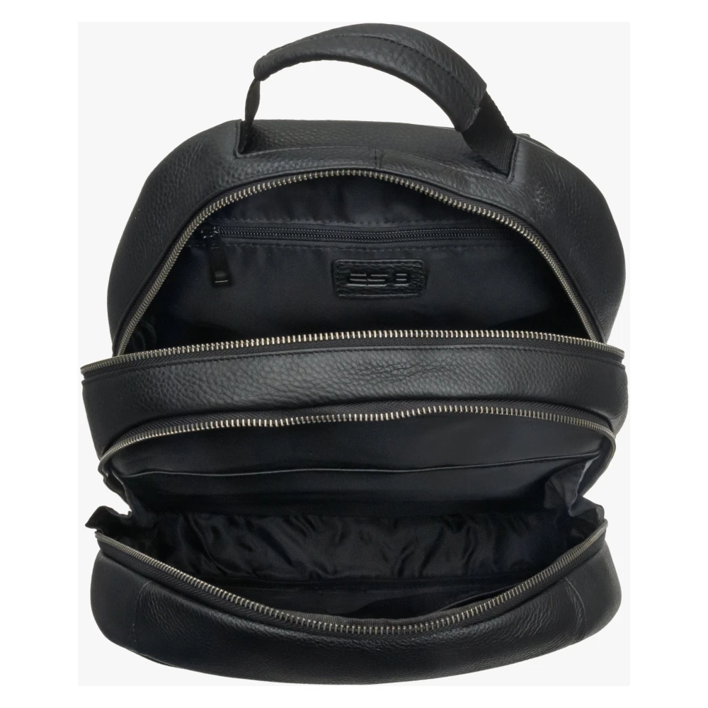 Estro Heren Zwarte Urban Rugzak gemaakt van Echt Leer ES8 Er00114199 Black Heren