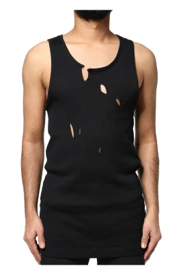 Cotton Rip Style Ärmlös Tank T-shirt