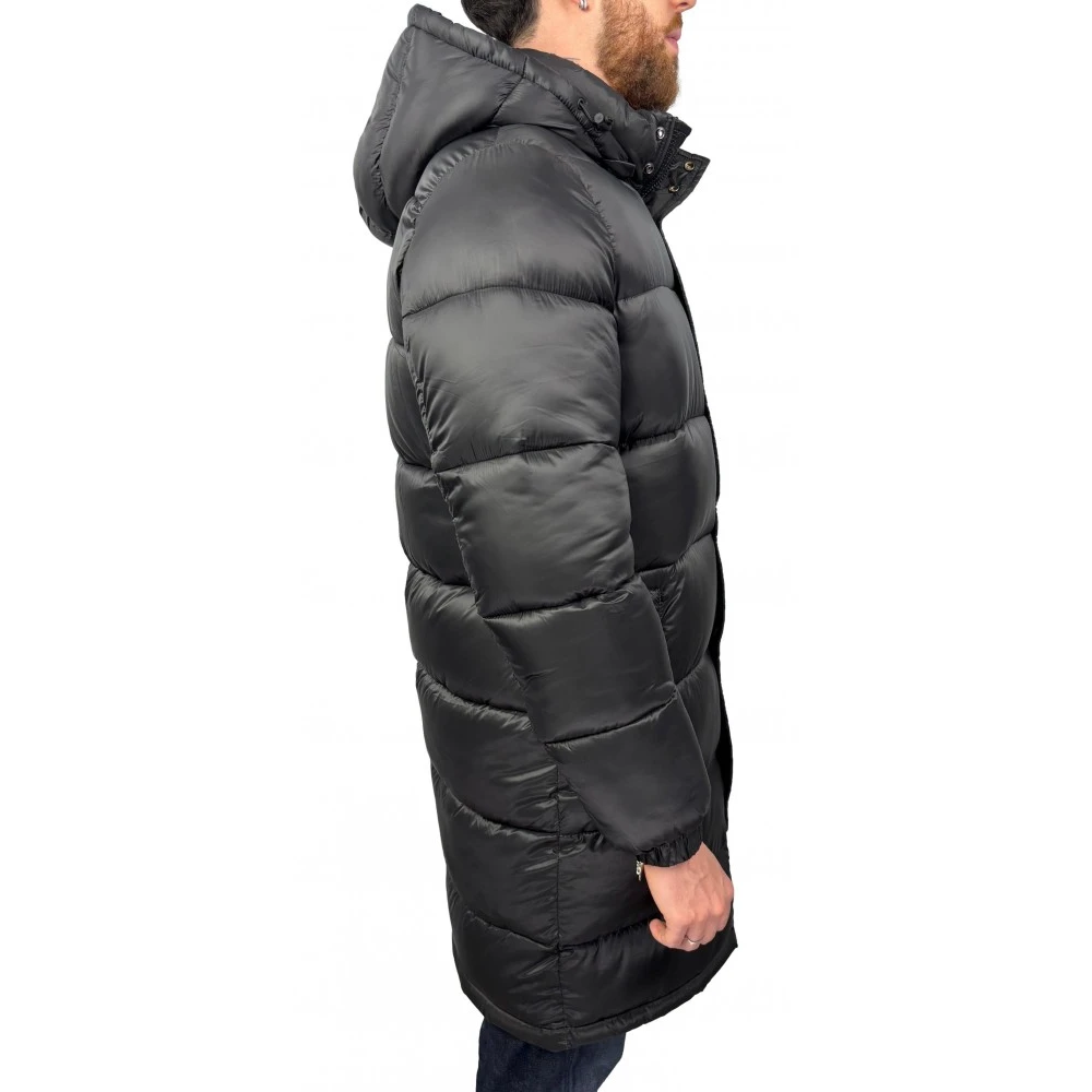 Daniele Alessandrini Lange jas met drukknoop Black Heren