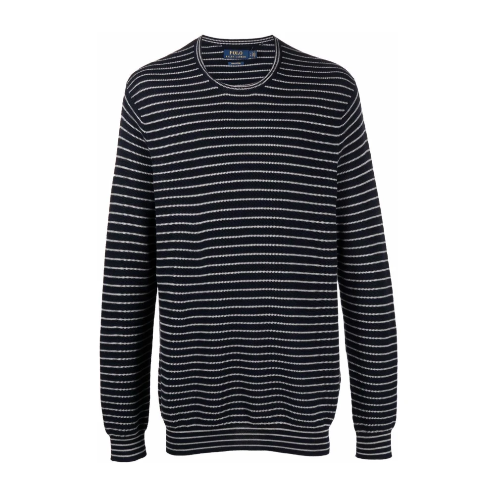 Polo Ralph Lauren Blauw Gestreepte Ronde Hals Sweater Blue Heren